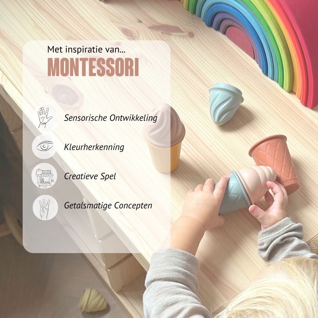 monessori speelgoed - rollenspel voor peuter - winkeltje spelen - Ijskraam Speelgoed - Rollenspel - Speelgoed Ijsjes