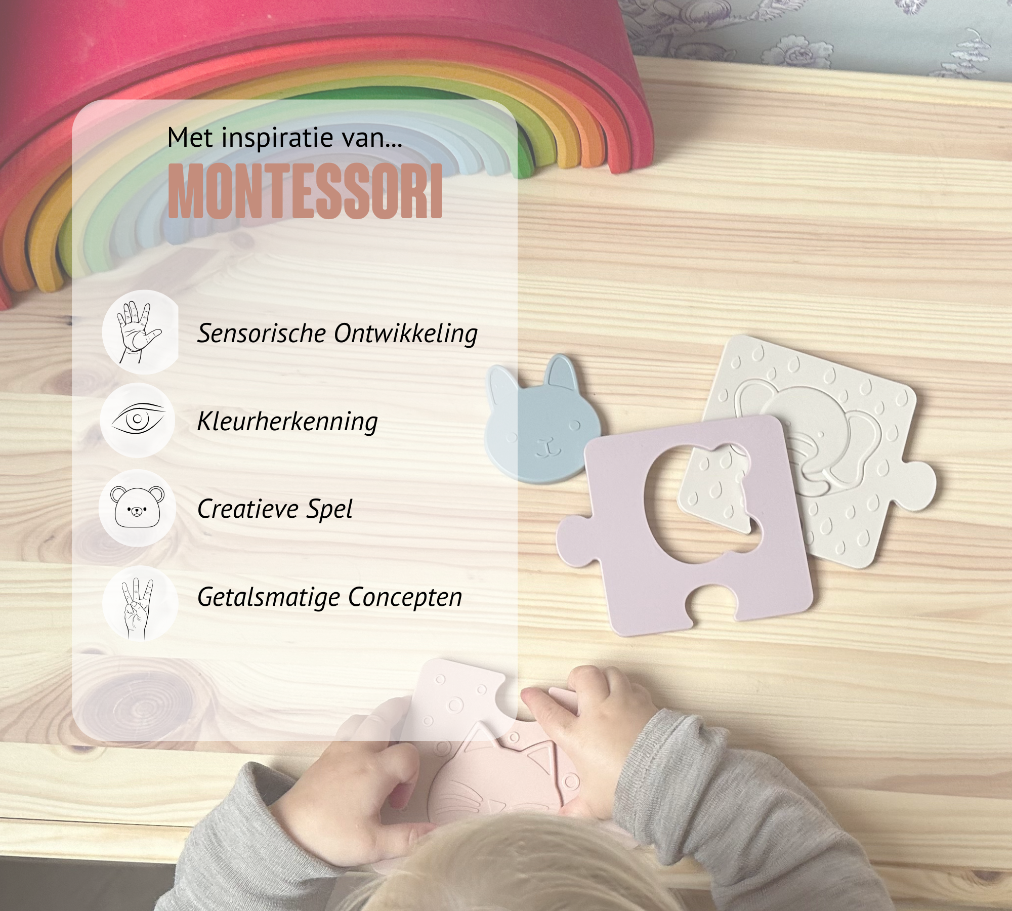 Dieren Puzzel voor Peuters - Dieren puzzeltje - Sensory Puzzle - Jean's Goods