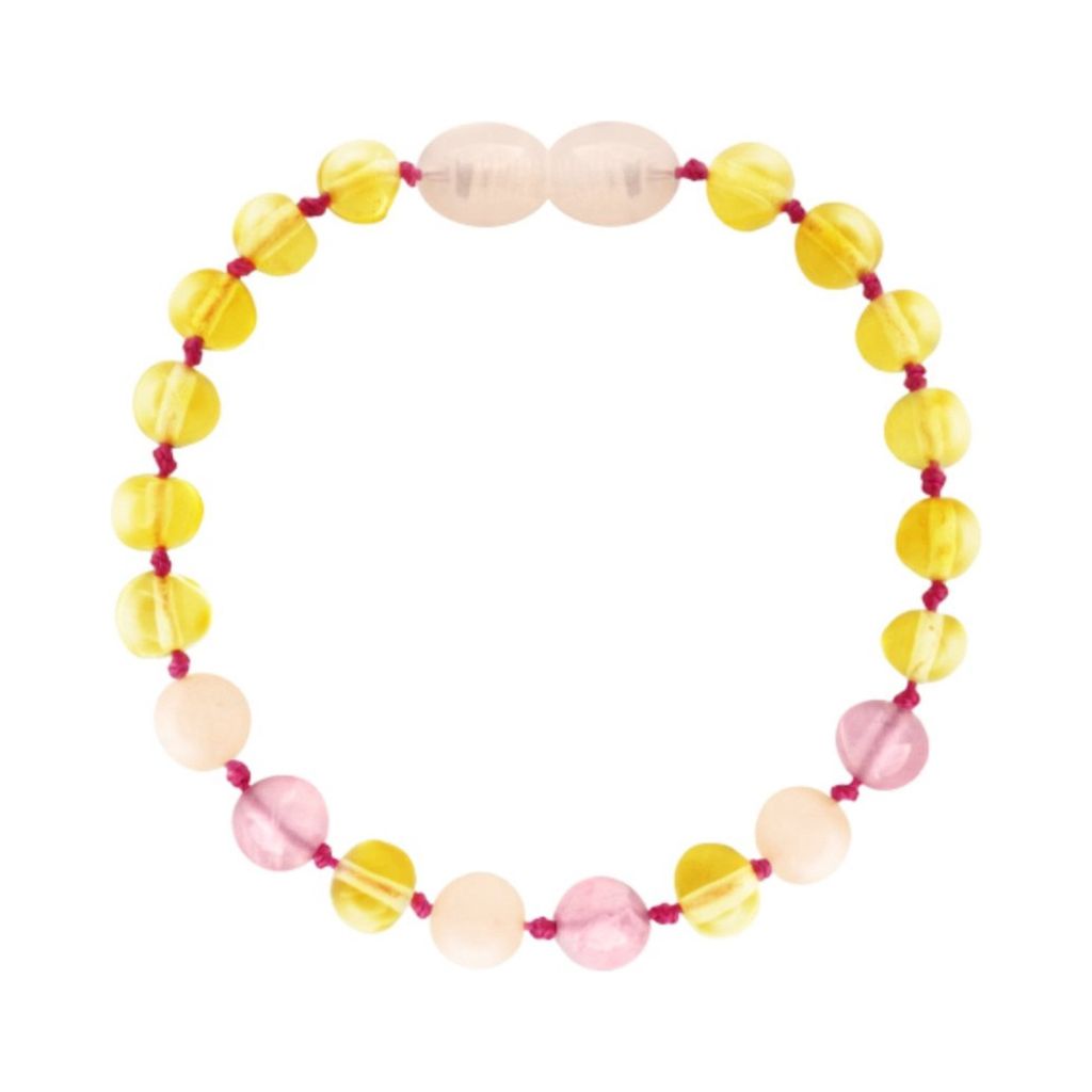 Barnsteen armband, Barnsteen armbandje, Barnstenen armband voor kinderen, Roze