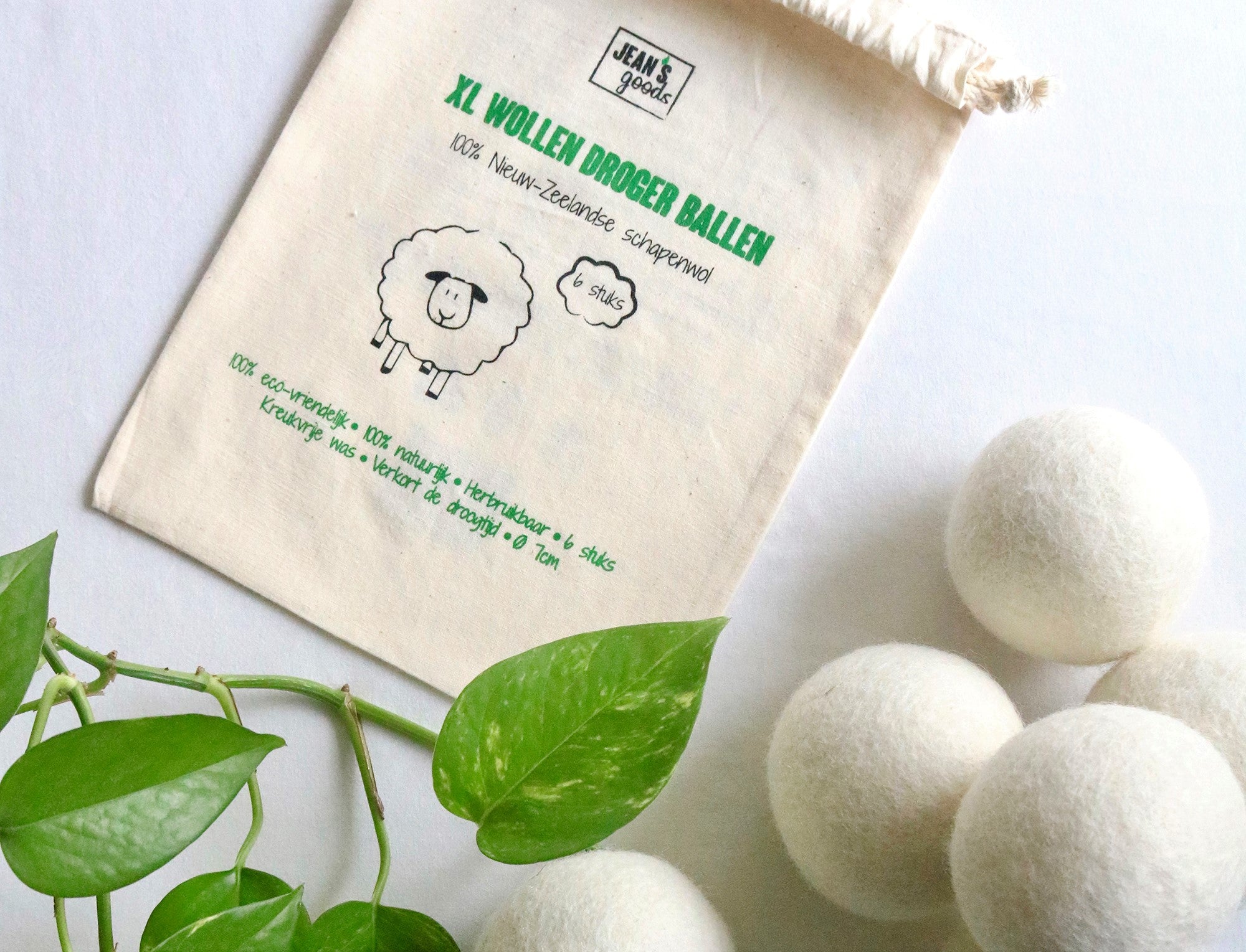 Wollen drogerballen, Wasdrogerballen, Drogerballen, Jean's goods Drogerballen