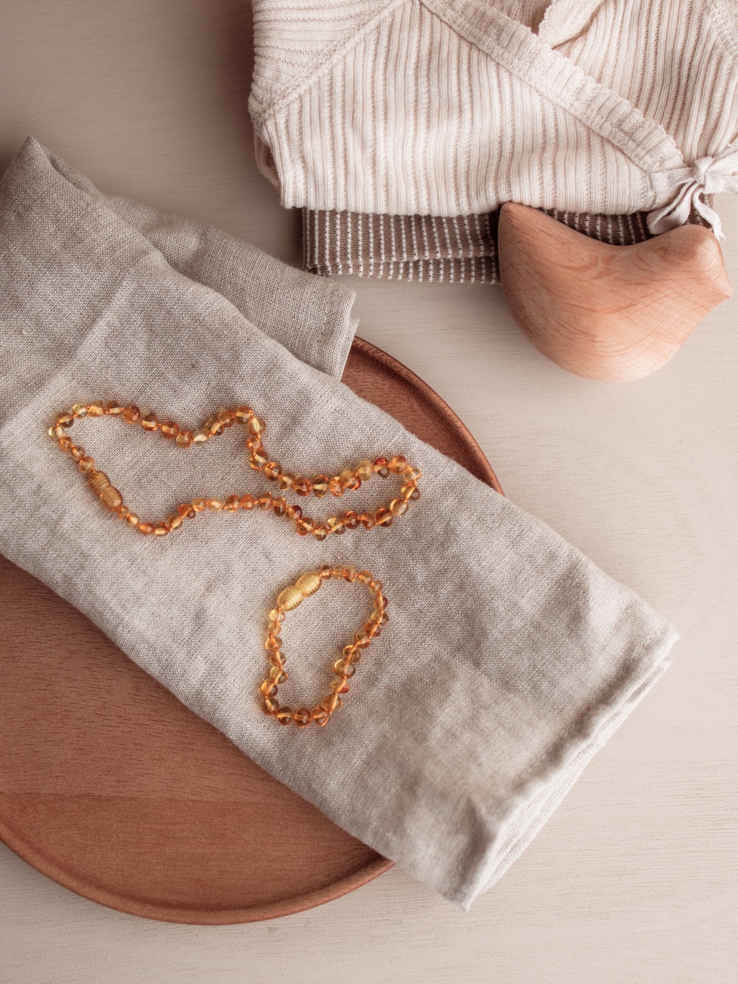 Barnsteen ketting kind - honey - 32 cm - Jean's goods