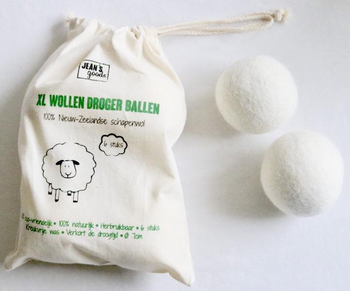 herbruikbare drogerballen in zakje voor pluisvrije was