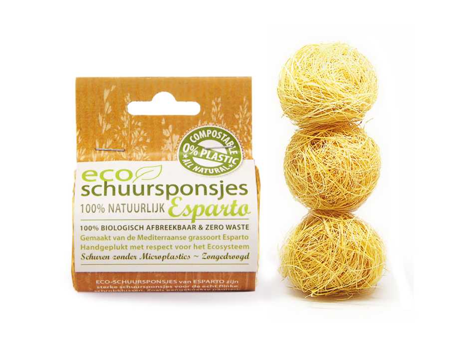 Eco schuursponsjes van esparto - Jean's goods