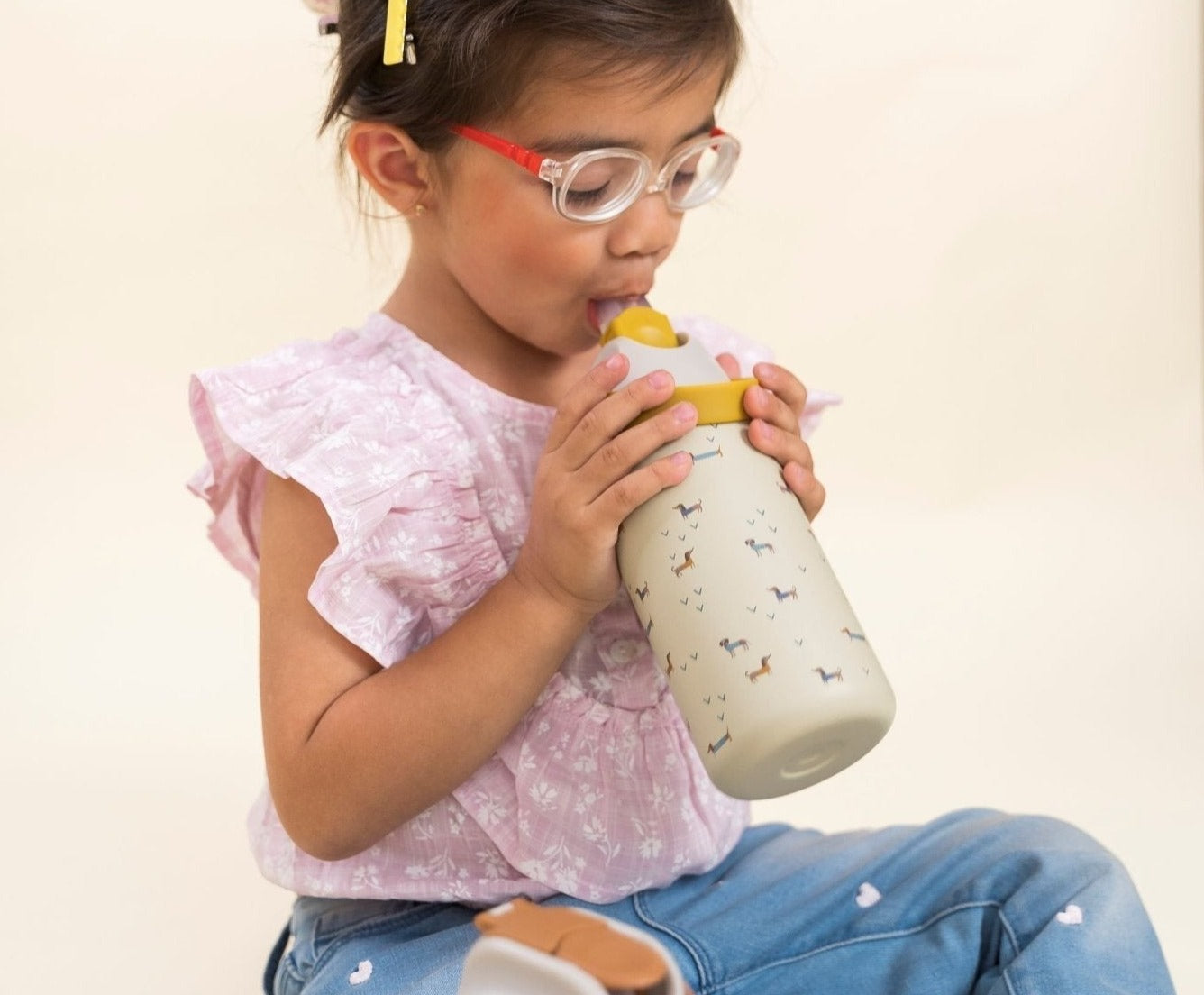 Drinkfles met rietje, Lekvrije drinkfles voor kinderen, Waterdrinkfles voor kinderen